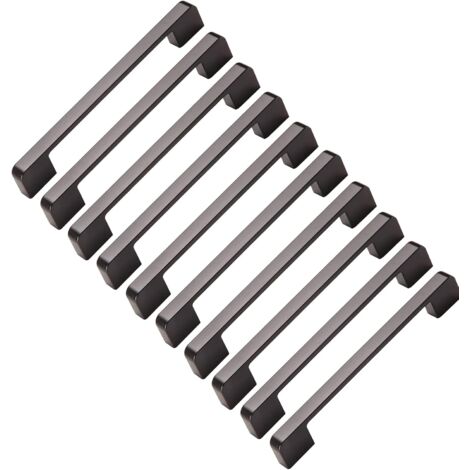 10pcs Maniglie per armadietti Interasse 224mm-Maniglie per porte da cucina nere Maniglie per armadietti Maniglie per armadietti da cucina nere 224mm MINKUROW