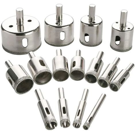 MINKUROW 15 pezzi Punta diamantata per sega a tazza, Seghe a tazza, Punta diamantata per piastrelle, Punta diamantata rivestita, Punta diamantata per vetro, piastrelle, granito, marmo (6mm-50mm) (1/5)