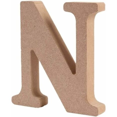 MINKUROW Lettere Decorative in Legno (N) Colore Originale 26 Alfabeto Opzionale per Deco Nome dei Bambini Matrimonio Compleanno Festa Decorazione della Casa e della Camera da Letto