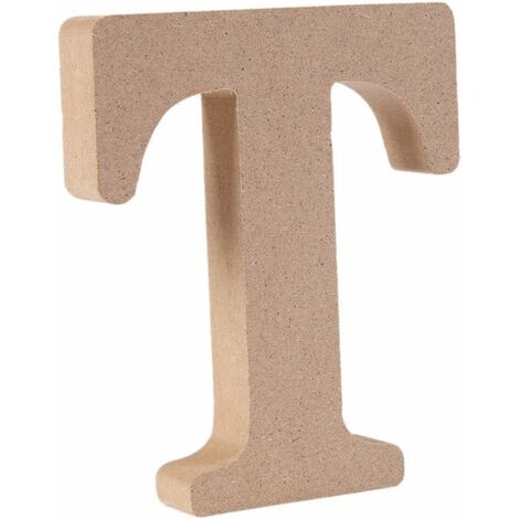 MINKUROW Lettere Decorative in Legno (T) Colore Originale 26 Alfabeti Opzionali per Deco Nome dei Bambini Matrimonio Compleanno Festa Decorazione della Casa e della Camera da Letto