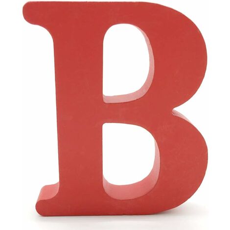 MINKUROW Lettere in Legno (B) Rosse 1 pz 10 cm A-Z Alfabeto Inglese Fai da Te Ornamenti Artigianali per la Decorazione Domestica di Nozze Compleanno Feste Accessori