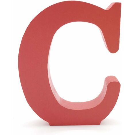 MINKUROW Lettere in Legno (C) Rosse 1 pz 10 cm A-Z Alfabeto Inglese Fai da Te Ornamenti Artigianali per la Decorazione Domestica di Nozze Compleanno Feste Accessori
