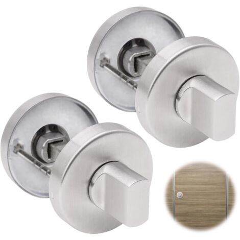 MINKUROW Set di 2 rosette per WC con display occupato Serratura per porta in acciaio inossidabile in lega di zinco da 40 mm per la privacy del bagno