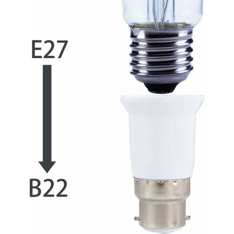 MINKUROW 15 Pezzi Adattatore Portalampada da B22 a E27, Convertitore Base  Lampada, Adattatore Portalampada per Lampadine