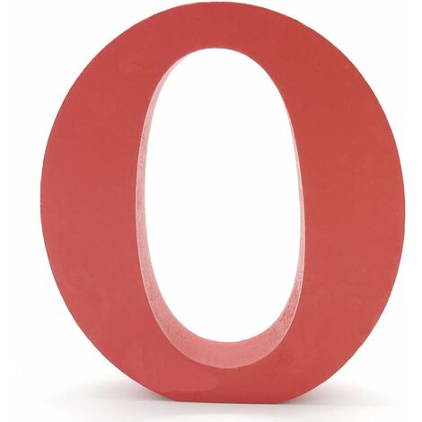 MINKUROW Lettere in Legno (O) Rosse 1 pz 10 cm A-Z Alfabeto Inglese Fai da Te Ornamenti Artigianali per la Decorazione Domestica di Nozze Compleanno Feste Accessori