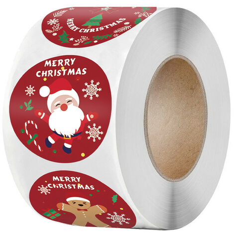 Rotolo di adesivi natalizi, 500 etichette con sigillo natalizio, per buste,  sacchetti regalo, sacchetti di carta