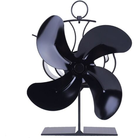 Ventilatore per camino stufa a legna, ventilatore per camino con erogazione di calore 4 pale - distribuzione del calore per la stufa a legna. (1/5)