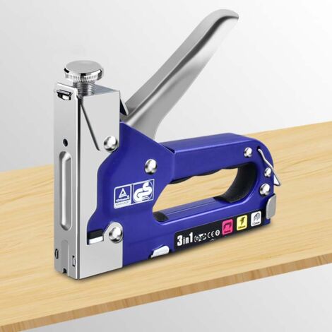 Cucitrice da muro multifunzione 3 in 1, cucitrice manuale per tipo 140, 28 graffette ideale per carta da parati, materiali di fissaggio, decorazioni, lavori di falegnameria (1/5)