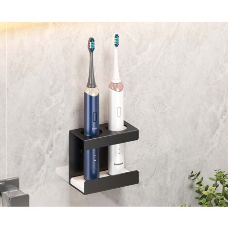 Portaspazzolino elettrico universale, portaspazzolino da parete senza foratura, portaspazzolino da parete a 2 fori, portaspazzolino elettrico assorbente d'acqua e resistente all'umidità (1/3)