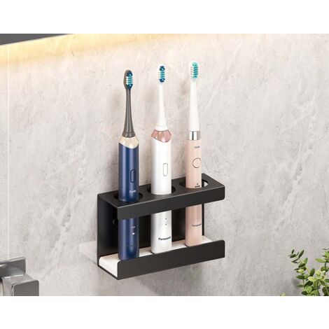 Portaspazzolino elettrico universale, portaspazzolino da parete senza foratura, portaspazzolino da parete a 3 fori, portaspazzolino elettrico assorbente d'acqua e resistente all'umidità