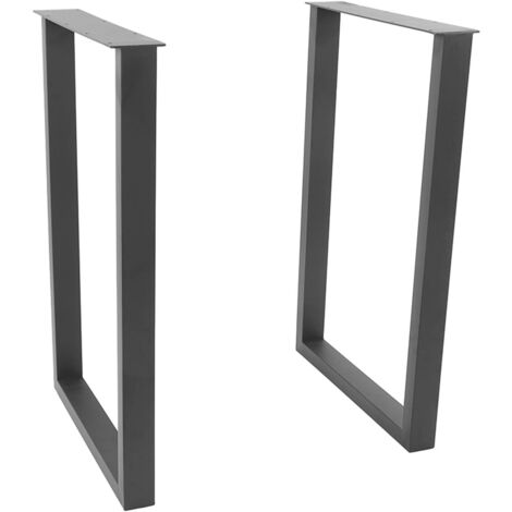 Gambe da tavolo in metallo da 2 pezzi Gambe da scrivania nere Gambe per mobili di ricambio Set Tubo quadrato in ferro resistente per banco da lavoro per scrivania Mobili fai da te