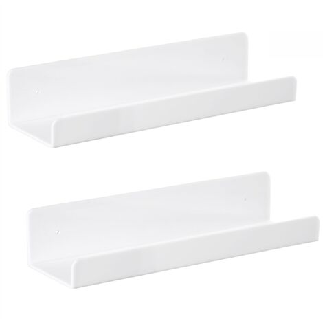 Set 6 Mensole Da Parete Bianche A U In MDF, Design Salvaspazio Per Soggiorno, Cucina, Bagno