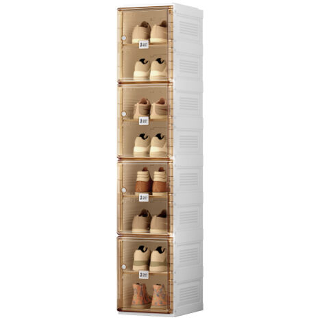 HMAKGG Scarpiera Salvaspazio Slim - Piccola Scarpiera Verticale Stretta 9 Livelli - Porta Scarpe Plastica Impilabile Con Rotelle - 2 Ganci, Per Ingresso Corridoio Camera Da Letto - 12