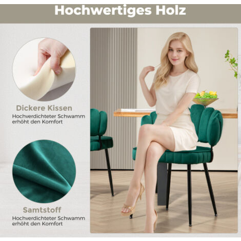 Set Di 2 Sedie A Barile Moderne In Velluto Blu Navy – Design A Tre Gambe, Schienale Curvo, Morbido E Comodo, Ideali Per Cucina, Soggiorno E Sala Da Pranzo