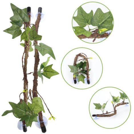 Decorazione per piante da terrario con rami ad angolo per rettili con ventose per anfibi