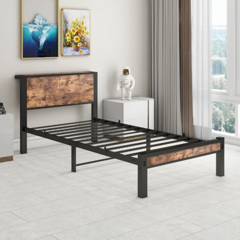 Letto Matrimoniale 140x200 Cm - Con 2 Cassetti, Testiera Con Luce USB 2 Comodini Struttura E Rete Rovere Bianco 97559070