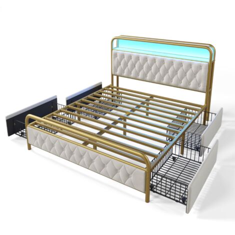 Struttura letto in metallo con testiera/pediera nera 80x200 cm