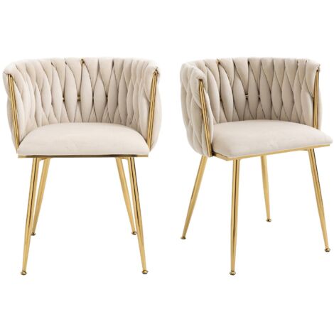 DUOMAY Set Di 2 Sedie Da Pranzo Moderne In Ciniglia – Imbottite, Colore Cachi, Con Gambe In Legno, Per Cucina E Sala Da Pranzo - 3