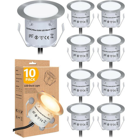 MINKUROW Lampada Da Terra A Faretto Da Incasso - Luce Regolabile (Bianco Caldo) Impermeabile Ip67 0,6w Ø31mm - Illuminazione Per Terrazza, Patio, Vialetto, Parete, Giardino, Decorazione, Interno Ed Es (1/3)
