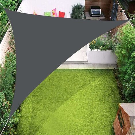 MINKUROW Tenda Da Sole A Vela Triangolare, Copertura A Baldacchino Con Blocco Uv Al 98% Per Patio, Giardino, Giardino, Cortile Esterno, Grigio 3,6 x 3,6 x 3,6 (1/5)