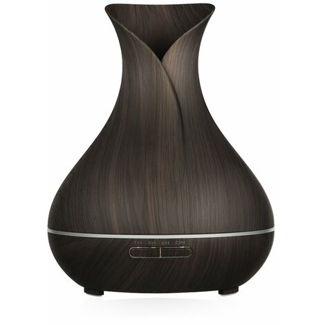 MINKUROW Diffusore Di Aromi 400 Ml, Umidificatore D'aria Ad Ultrasuoni In Stile Vaso Di Legno Con 7 Colori Led Per Salone Di Bellezza, Spa, Yoga, Camera Da Letto, Soggiorno, Sala Conferenze - Venatura (1/5)