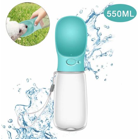 MINKUROW Borraccia Portatile Per Animali Domestici, Borraccia Per Cani E Gatti, Borraccia Per Bevande Per Animali Domestici, Blu (550ml) (1/5)