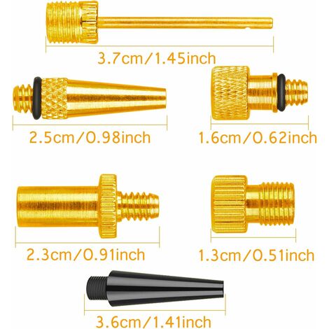 MINKUROW Adattatore Per Valvola Per Bici 15 Pezzi Adattatore Per Valvola  Per Bici, Ago Per Pompa A Sfera, Adattatore Per Valvola Per Bici Con Pompa  Ad