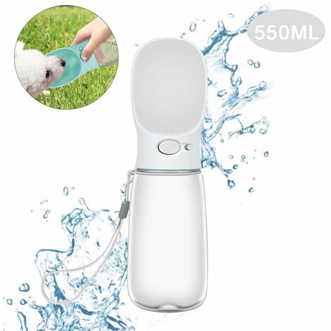 MINKUROW Borraccia Portatile Per Animali Domestici, Borraccia Per Cani E Gatti, Borraccia Per Bevande Per Animali Domestici, Bianca (550ml) (1/5)