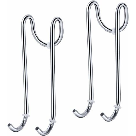 MINKUROW Ganci Per Doccia Set Di 2 Ganci Per Doccia Parete Doccia In Vetro Senza Supporto Di Foratura Per Tergicristallo Doccia Asciugamani Palla Da Bagno Con Protezione In Gomma (1/4)