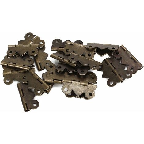 MINKUROW Mini Cerniere A Farfalla In Ferro Vintage Per Cassetto Dell'armadio - 20 Pezzi (Bronzo) (1/4)