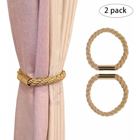 MINKUROW Fermatende Magnetiche Per Tende Ferma Tende Corda Per Tende Per La Decorazione, 2 Pezzi (Oro) (1/4)
