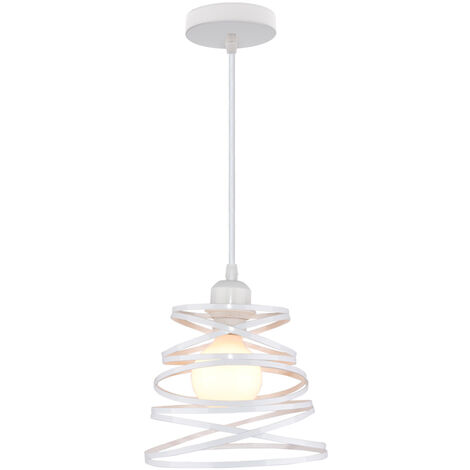 MINKUROW Lampada A Sospensione Lampadario Moderno Creativo Lampada Da Soffitto A Forma Di Spirale A Cascata Con Sfera In Rattan Vintage In Metallo E27 Lampada A Sospensione Per Camera Da Letto Soggior (1/5)