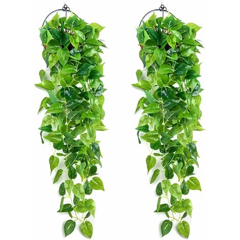 MINKUROW 4pcs Piante Da Appendere Artificiali, 90cm Edera Finta Appesa  Foglie Di Scindapsus Verdi Per La