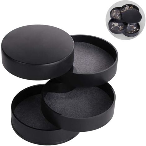 MINKUROW Portagioie, Portagioielli Portagioielli Vassoi Portagioielli Da Donna Portagioie Girevole A 4 Livelli Per Anelli Collana Orecchini Regalo Di Compleanno Ragazze Donne Nero (1/5)