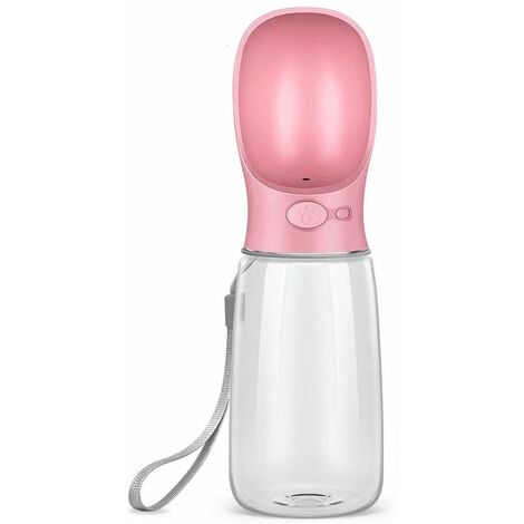 MINKUROW Borraccia Portatile Per Animali Domestici, Borraccia Per Cani E Gatti, Borraccia Per Bevande Per Animali Domestici, Rosa (550ml) (1/5)