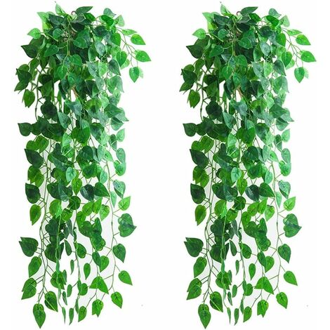 MINKUROW Foglie Di Scindapsus Pendenti Verdi Artificiali Da 4 Pezzi Per La Decorazione Della Parete Del Giardino Di Nozze