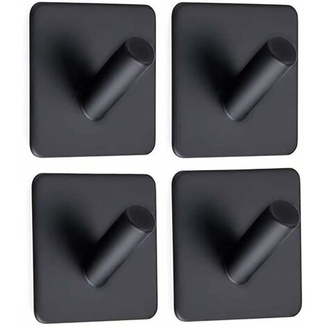 MINKUROW 5pcs Gancio Adesivo Senza Foratura Porta Asciugamani In Acciaio Inox Gancio Da Parete Autoadesivo Impermeabile Per Porta Dell'armadio Da Cucina Del Bagno-Nero (1/5)