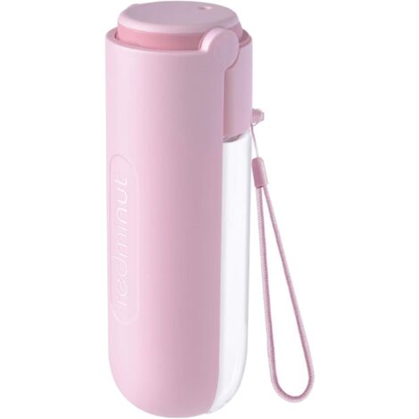 MINKUROW Borraccia Per Cani 420ml, Borraccia Per Cani, Borraccia Per Cani Portatile Da Viaggio Per Esterno Per Cani, Gatti, Animali Domestici(Rosa) (1/5)