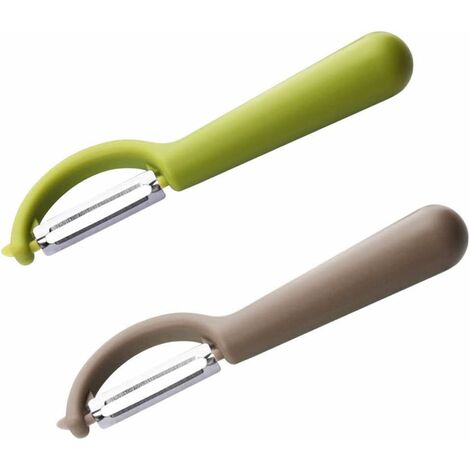 MINKUROW Pelapatate Multifunzione In Acciaio Inossidabile - 2 Pezzi - Pelapatate Curvo E Resistente - Adatto Per Pelare Patate, Carote E Varie Frutta E Verdura (Verde E Grigio) (1/5)