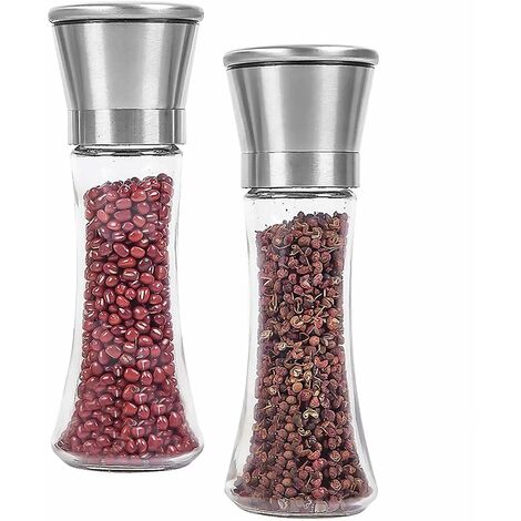 MINKUROW Set Di 2 Macinasale E Pepe In Acciaio Inossidabile Di Alta Qualità Con Imbuto In Silicone Pieghevole (1/5)