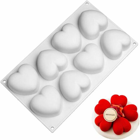 MINKUROW Stampo Per Torta In Silicone Stampo In Silicone Antiaderente A Forma Di Cuore Per Gelato Mousse Al Cioccolato Dessert Muffin Sapone Resina, Stampi In Silicone Per Feste, Decorazione Di Torte (1/3)