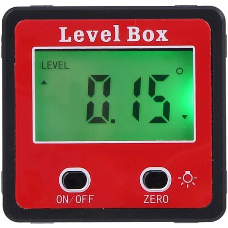 MINKUROW Misuratore Di Angolo Orizzontale Misuratore Di Inclinometro Digitale, Scatola Di Livello Elettronica Digitale Strumenti Di Misurazione A Base Magnetica, Rosso