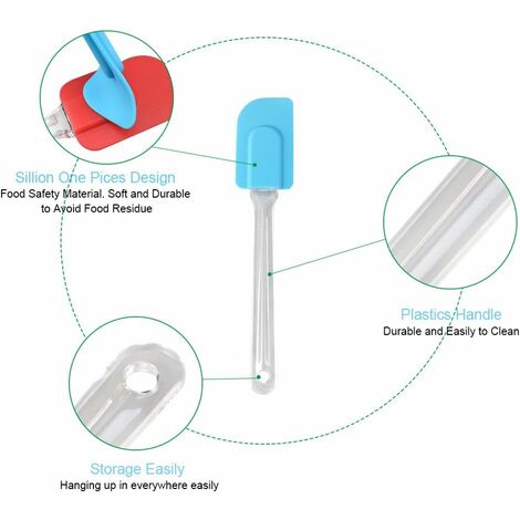 MINKUROW Set Di 4 Spatole In Silicone Flessibili, Spatole Per Torta Alla  Crema Resistenti Al Calore