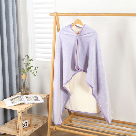 MINKUROW Coperta Scozzese 110x145 Cm Coperta In Pile Peluche Coperta Da Letto Divano Auto Soggiorno Camera Da Letto Inverno Calda Coperta Multiuso Mantello Scialle Con Bottoni Regalo Di Natale Viola C (1/3)