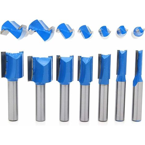 MINKUROW 7pcs 8mm Gambo Fresa Diritta 6mm 8mm 10mm 12mm 14mm 18mm 20mm Diametro Fresa Per Legno Fresa A Taglio Dritto Taglio A Filo Modello Router Per La Lavorazione Del Legno (1/5)