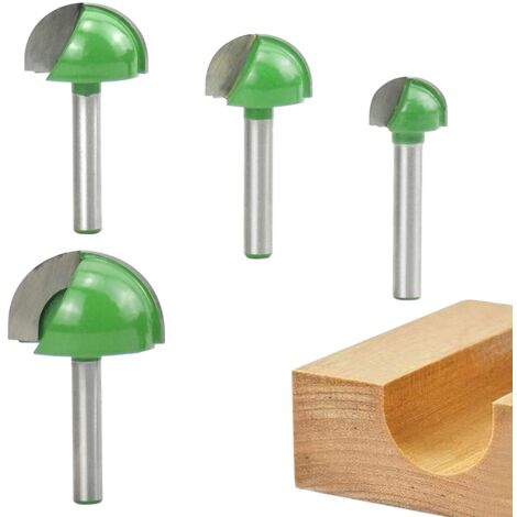 MINKUROW 4 Pezzi 6 Mm Gambo Router Core Box Bit, Cnc Fresa Per Scanalature Tonde Utensili Per La Lavorazione Del Legno 16 Mm/22 Mm/25 Mm/32 Mm Fresa A Fondo Tondo Lavorazione Del Legno