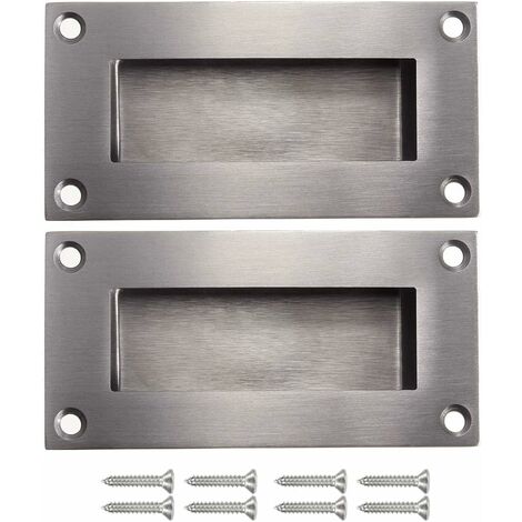 MINKUROW Maniglie Per Porte, Maniglia Nascosta, Maniglia Sostituibile Per Porte Scorrevoli Senza Maniglia, Protezione Anti-Collisione Rettangolare Anti-Collisione In Acciaio Inox Satinato Semplice Ma (1/5)