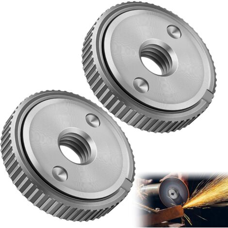 MINKUROW 2 Pezzi Dado Di Serraggio Rapido Adatto A Tutte Le Smerigliatrici Angolari Con Filettatura 14, Accessori Per Smerigliatrici Angolari Disco Da Taglio Per Legno (1/5)