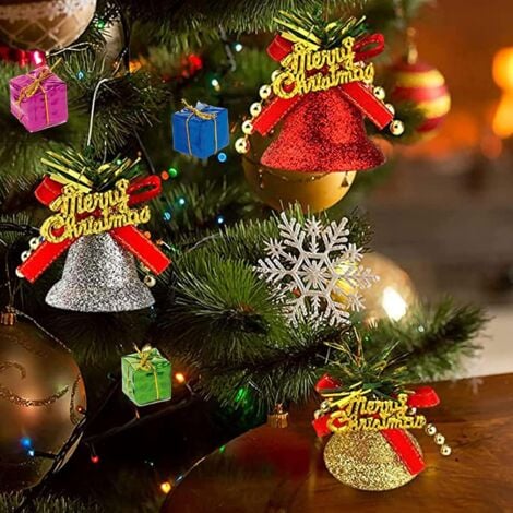 MINKUROW 6 Pezzi Campane Di Natale Colorate, Ciondolo Campane Di Natale,  Campane Decorazione Albero Di Natale, Decorazione Ciondolo Campana Albero  Di