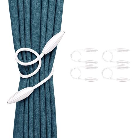 MINKUROW Set Di 4 Fermacravatte Per Tende Decorative Creative In Stile Europeo Per Finestre Di Casa E Ufficio (Bianco) (1/5)